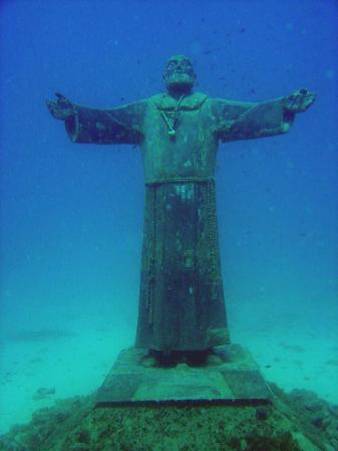 Tremiti, the statue of St. Pio submerged